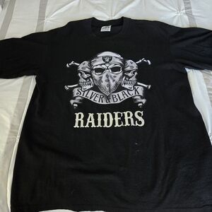 Silver & Black Raiders Skull Tee